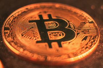 Sticker - Closeup shot of a bitcoin