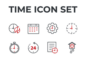 Fototapete - time set icon, isolated time set sign icon, vector illustration