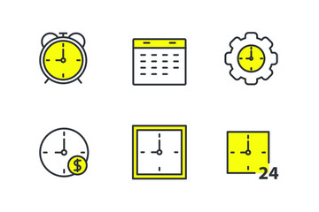 Fototapete - time set icon, isolated time set sign icon, vector illustration