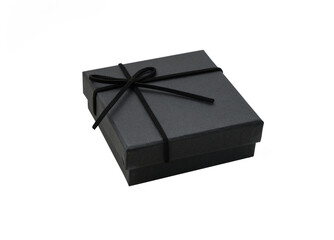 Black color gift box on isolated white background