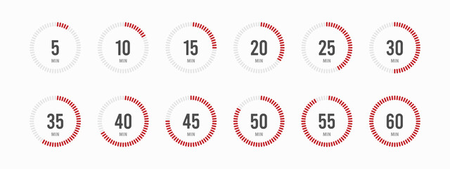 set of timer and stopwatch icons. illustration