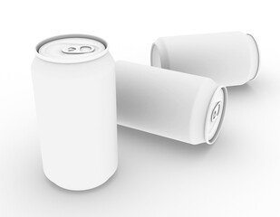 Poster - template empty can mockup white background