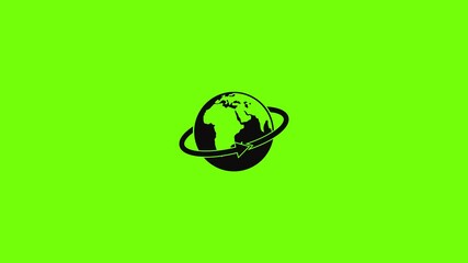 Poster - Flight around earth icon animation