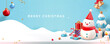 © JoyImage - Blue Merry Christmas banner in 3d