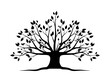 © CHANTHIMA SAENUBON - Silhouette tree or black Trees and root with leaves look beautiful and refreshing. Tree and roots LOGO style.