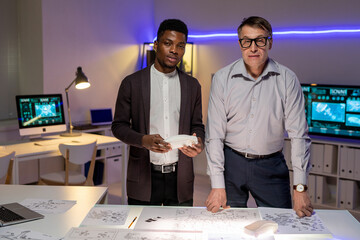 Poster - Team of Industrial Designers Analyzing Car Model