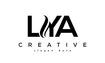 Letter LYA creative logo design vector	