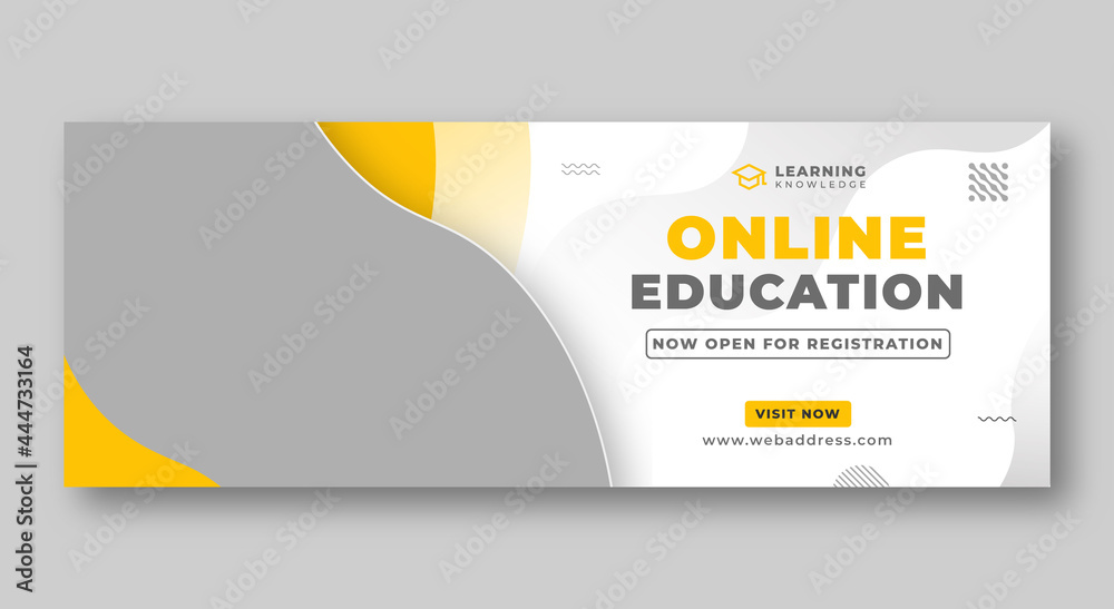 Online education social media facebook cover or web banner Stock Vector ...