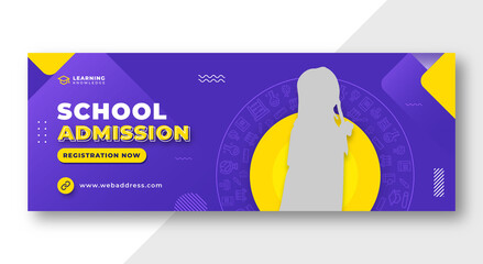 Wall Mural - kids school education facebook cover or web banner