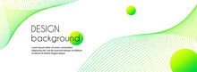 Vector Abstract Long Banner With Green Wavy Lines. Minimal Trendy Background For Facebook Cover, Web Header Design
