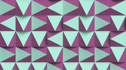 Aufkleber - Moving geometric pattern of randomly arranged triangles 3d render loop animation