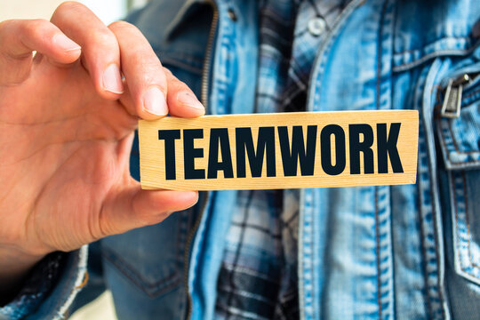 Wooden Blocks with the text: Teamwork