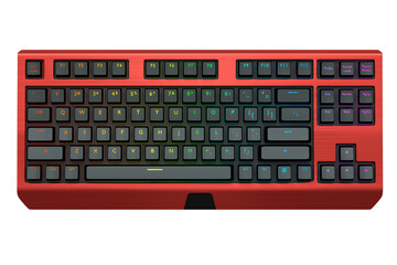 Wall Mural - Red computer keyboard with rgb colors isolated on white background.