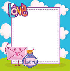 Poster - love message envelope