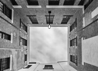 Poster - Tilt view of sky from historical building