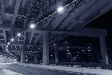 Poster - Empty tunnel in the dark. Transportation background