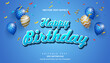 Happy birthday greeting card and background with editable text effect.