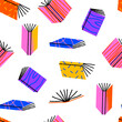 © Cienpies Design - Colorful open book retro cartoon seamless pattern