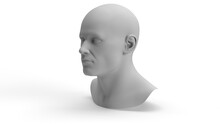 3D Male Head In Different Positions