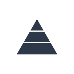 Wall Mural - pyramid infographic template with 3 charts. business concept. black triangle data segments. vector i