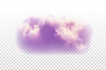Wall Mural - Vector realistic isolated purple cloud for template decoration and covering on the transparent background. Concept of storm and cloudscape.