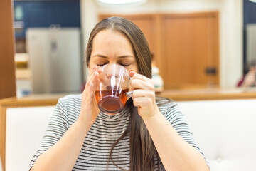 woman drinking tea