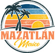Mazatlán Mexico Vintage Travel Stamp Design