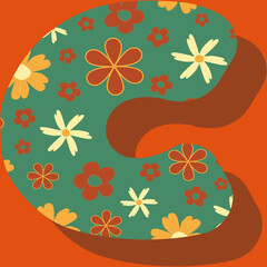 Poster - B from the alphabet repeat pattern print background