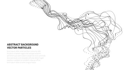 Poster - Abstract 3D image with particle flow movement
