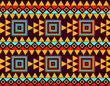 Ancient colombian indigenous geometrical pattern over dark red background