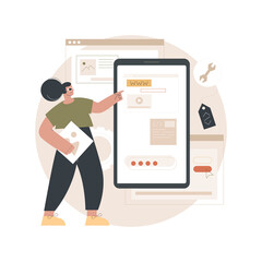 Poster - web development abstract concept vector illustration. website architecture, web development company,