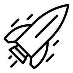 Poster - Rocket toy icon outline vector. Spaceship flame. Rocketship launch