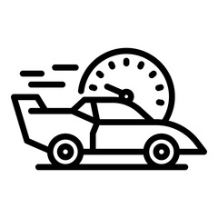 Poster - Speed car icon outline vector. Vehicle drive. Automobile speed road
