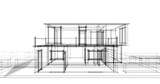 Fototapeta Paryż - house architecture digital drawing
