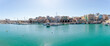 Crete, Heraklion city panoramic skyline view to famous Venetian port.