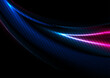 Blue and purple neon glowing wave abstract background. Vector design