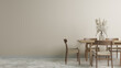 Medium dinning background wall beige with wood table 