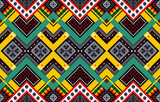 Fototapeta Pokój dzieciecy - Geometric ethnic pattern design. Ikat Aztec fabric carpet mandala ornament boho carpet textile wallpaper decoration. Tribal traditional embroidery texture fabric vector illustrations background.