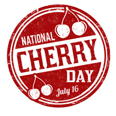 National cherry day sign or stamp