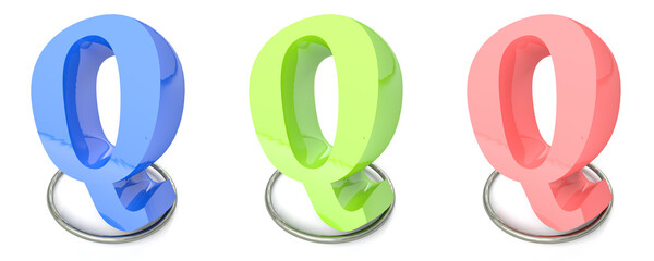 Poster - Character Q set isolated on white bkg