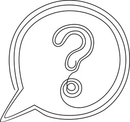 A question mark is drawn on a single black line on a white background