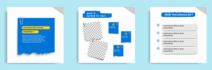 social media tutorial, tips, trick, did you know post banner layout template with torn sticky paper 