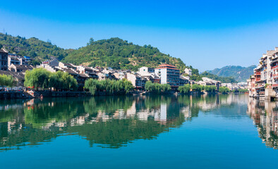 Wall Mural - Scenery of Zhenyuan ancient town in Guizhou Province, China