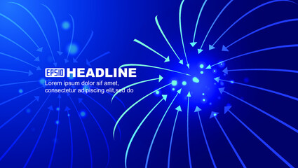 Poster - Arrow light line convergence Internet technology background.