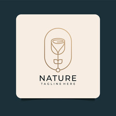 Wall Mural - Minimalist nature wellness yoga spa logo design. Logo can be used for icon, brand, identity, fashion, beauty, healthy, and salon