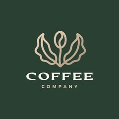 Poster - coffee bean tree leaf sprout logo vector icon illustration