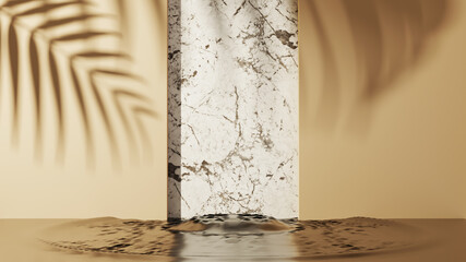 Poster - 3D rendering of background. For show product. Blank scene showcase mockup.