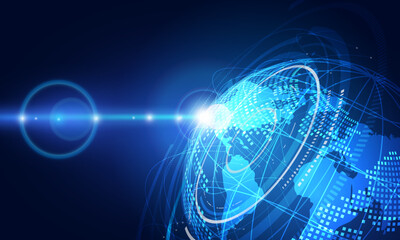 Poster - global network connection. world map point and line composition concept of global business. vector i