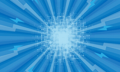 Wall Mural - Blue gradient ray burst dot style background vector design