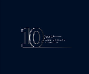 Wall Mural - 10th years anniversary celebration logotype with linked number. Simple and modern design, vector design for anniversary celebration.